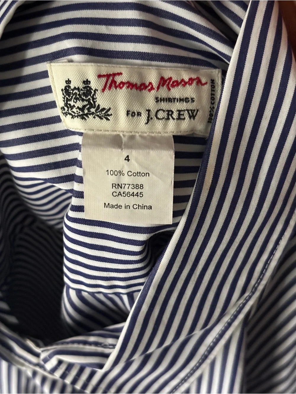 J. Crew Navy and White Pinstripe Dress Shirt